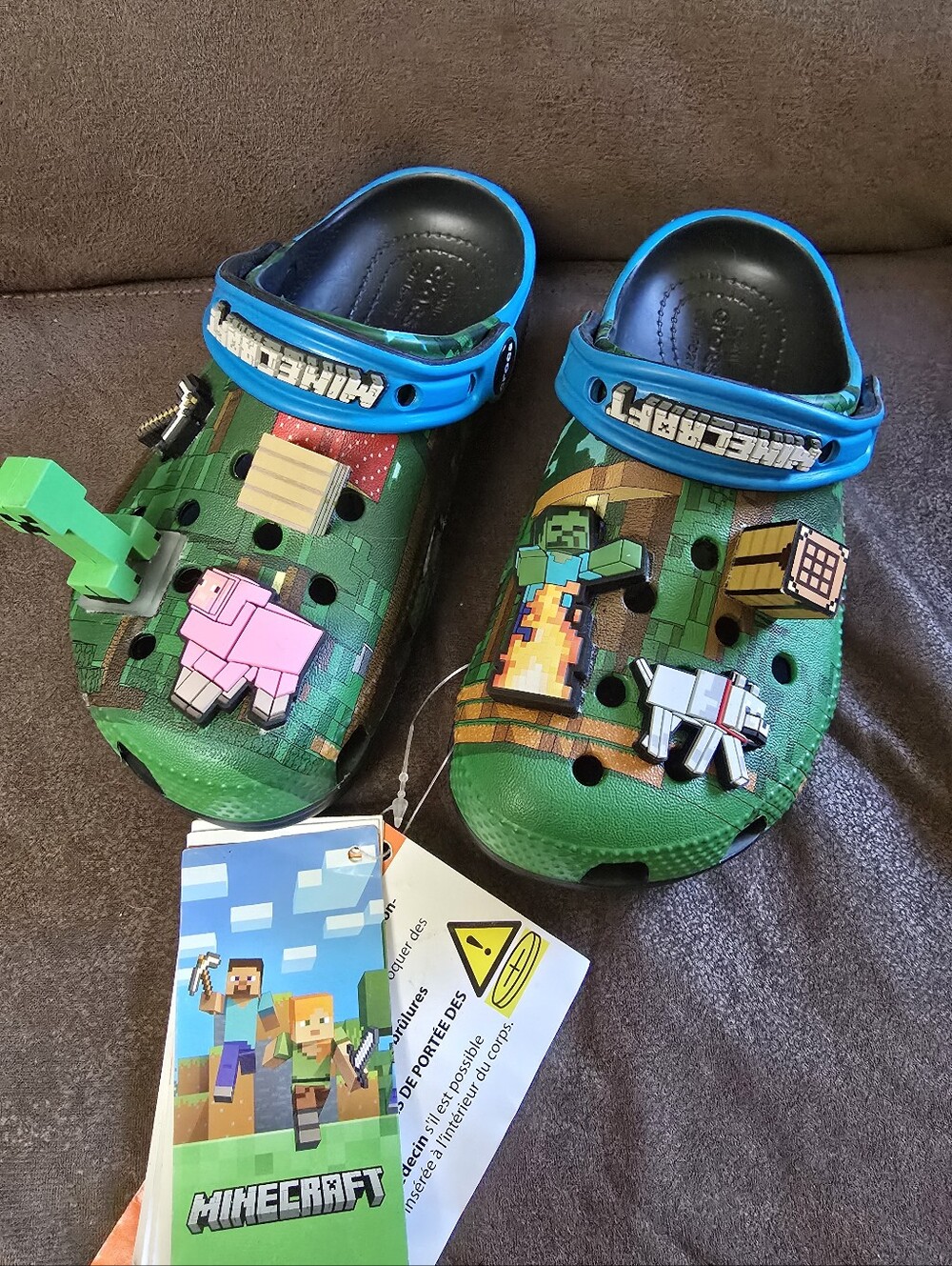 Crocs x Minecraft Kids Classic Clog Size C 13 210830-90H With Jibbitz BRAND NEW